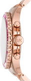 Michael Kors Everest Chronograph Rose Gold Dial Rose Gold Steel Strap Watch For Women - MK7211 Authentic Buy Shop Now