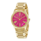 Michael Kors Hartman Quartz Pink Dial Gold Steel Strap Watch For Women - MK3520 Authentic Buy Shop Now