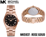 Michael Kors Channing Black Dial Rose Gold Steel Strap Watch For Women - MK5937 Authentic Buy Shop Now
