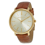 Michael Kors Jaryn Quartz Gold Dial Brown Leather Strap Watch For Women - MK2496 Authentic Buy Shop Now