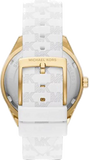 Michael Kors Jessa Quartz Gold Dial White Silicone Strap Watch For Women - MK7267 Authentic Buy Shop Now