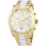 Michael Kors Bradshaw Chronograph White Dial Two Tone Steel Strap Watch For Women - MK5743 Authentic Buy Shop Now