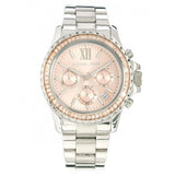Michael Kors Everest Chronograph Gold Dial Silver Steel Strap Watch For Women - MK5870 Authentic Buy Shop Now