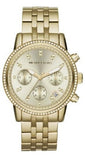 Michael Kors Runway Chronograph Gold Dial Gold Steel Strap Watch For Women - MK5698 Authentic Buy Shop Now
