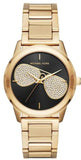 Michael Kors Hartman Analog Quartz Black Dial Gold Steel Strap Watch For Women - MK3647 Authentic Buy Shop Now