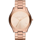 Michael Kors Mini Slim Runway Chronograph Quartz Rose Gold Dial Rose Gold Steel Strap Watch For Women - MK3205 Authentic Buy Shop Now