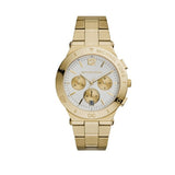 Michael Kors Wyatt Chronograph White Dial Gold Steel Strap Watch For Women - MK5933 Authentic Buy Shop Now