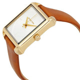 Michael Kors Lake White Dial Brown Leather Strap Watch For Women - MK2584 Authentic Buy Shop Now