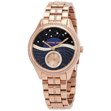 Michael Kors Lauryn Blue Dial Rose Gold Steel Strap Watch for Women - MK3723 Authentic Buy Shop Now