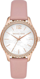Michael Kors Layton Three-Hand White Dial Pink Leather Strap Watch for Women - MK2909 Authentic Buy Shop Now