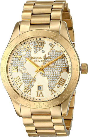 Michael Kors Layton Chronograph Gold Dial Gold Steel Strap Watch for Women - MK5959 Authentic Buy Shop Now