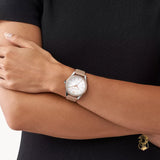 Michael Kors Layton Mother of Pearl White Dial Brown Leather Strap Watch For Women - MK2910 Authentic Buy Shop Now
