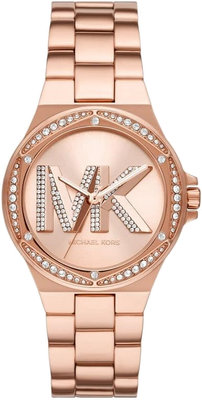 Michael Kors Lennox Three Hand Rose Gold Dial Rose Gold Steel Strap Watch For Women - MK1063 Authentic Buy Shop Now