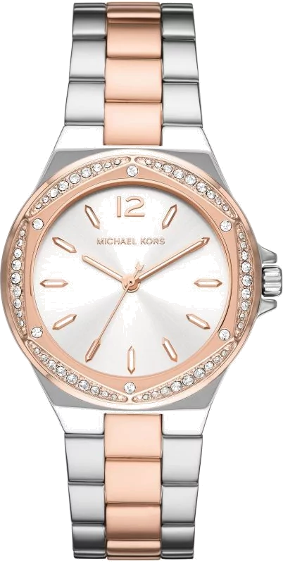Michael Kors Lennox Three Hand Quartz Silver Dial Two Tone Steel Strap Watch For Women - MK6989 Authentic Buy Shop Now