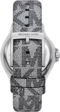 Michael Kors Lennox Quartz Black Dial Grey Leather Strap Watch For Women - MK7309 Authentic Buy Shop Now