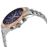 Michael Kors Lexington Chronograph Blue Dial Silver Steel Strap Watch For Men - MK8689 Authentic Buy Shop Now