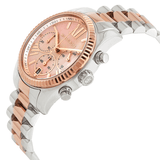 Michael Kors Lexington Chronograph Rose Gold Dial Two Tone Steel Strap Watch For Women - MK7219 Authentic Buy Shop Now