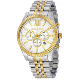 Michael Kors Lexington Silver Dial Two Tone Steel Strap Watch for Men - MK8344 Authentic Buy Shop Now