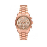 Michael Kors Lexington Chronograph Grey Dial Rose Gold Steel Strap Watch For Women - MK7217 Authentic Buy Shop Now