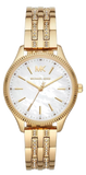 Michael Kors Lexington Three Hand White Dial Gold Steel Strap Watch For Women - MK4492 Authentic Buy Shop Now