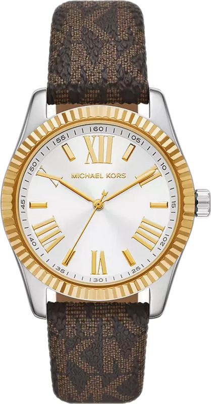 Michael Kors Lexington Silver Dial Brown Leather Strap Watch For Women - MK4745 Authentic Buy Shop Now