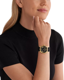 Michael Kors Lexington Black Dial Black Leather Strap Watch For Women - MK4748 Authentic Buy Shop Now
