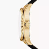 Michael Kors Lexington Black Dial Black Leather Strap Watch For Women - MK4748 Authentic Buy Shop Now