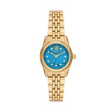 Michael Kors Lexington Three Hand Blue Dial Gold Steel Strap Watch for Women - MK4813 Authentic Buy Shop Now