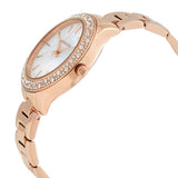 Michael Kors Lilane Three Hand Mother of Pearl White Dial Rose Gold Steel Strap Watch For Women - MK4557 Authentic Buy Shop Now