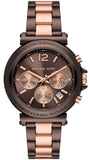 Michael Kors Maren Chronograph Brown Dial Two Tone Steel Strap Watch for Women - MK7496 Authentic Buy Shop Now