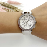 Michael Kors Parker White Dial White Leather Strap Watch for Women - MK2277 Authentic Buy Shop Now