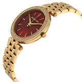Michael Kors Darci Quartz Mother of Pearl Red Dial Gold Steel Strap Watch For Women - MK3583 Authentic Buy Shop Now