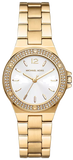 Michael Kors Lennox Three-Hand Silver Dial Gold Steel Strap Watch For Women - MK7278 Authentic Buy Shop Now