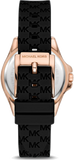 Michael Kors Mini Pilot Black Dial Black Silicone Strap Watch For Women - MK7373 Authentic Buy Shop Now