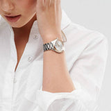 Michael Kors Slim Runway White Dial Two Tone Steel Strap Watch for Women - MK3204 Authentic Buy Shop Now