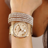 Michael Kors Byrn Quartz Gold Dial Gold Steel Strap Watch For Women - MK6134 Authentic Buy Shop Now
