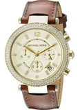Michael Kors Parker Champagne Gold Dial Brown Leather Strap Watch for Women - MK2249 Authentic Buy Shop Now