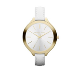 Michael Kors Slim Runway White Dial White Leather Strap Watch For Women - MK2273 Authentic Buy Shop Now
