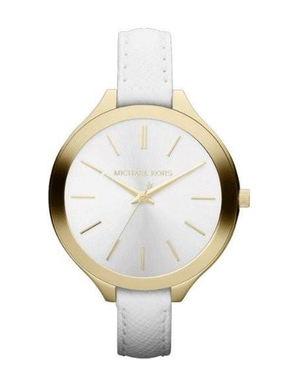 Michael Kors Slim Runway White Dial White Leather Strap Watch For Women - MK2273 Authentic Buy Shop Now
