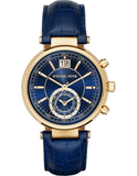 Michael Kors Sawyer Blue Dial Blue Leather Strap Watch for Women - MK2425 Authentic Buy Shop Now