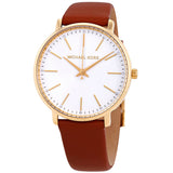 Michael Kors Pyper Quartz Silver Dial Brown Leather Watch For Women - MK2740 Authentic Buy Shop Now