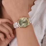 Michael Kors Jaycie Quartz Gold Dial White Leather Strap Watch for Women - MK2861 Authentic Buy Shop Now