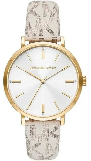Michael Kors Pyper Analog Silver Dial White Leather Strap Watch for Women - MK2946 Authentic Buy Shop Now