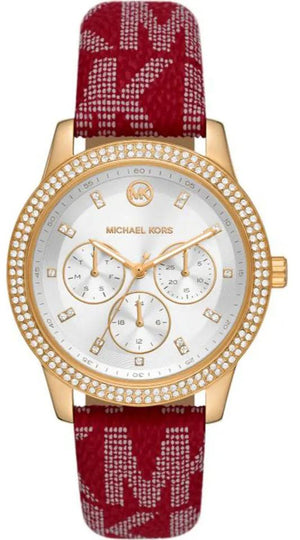 Michael Kors Tibby Multifunction Silver Dial Red Leather Strap Watch For Women - MK2975 Authentic Buy Shop Now