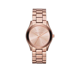 Michael Kors Mini Slim Runway Chronograph Quartz Rose Gold Dial Rose Gold Steel Strap Watch For Women - MK3205 Authentic Buy Shop Now