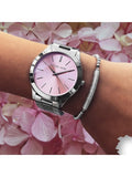 Michael Kors Slim Runway Quartz Pink Dial Silver Steel Strap Watch For Women - MK3380 Authentic Buy Shop Now