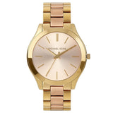 Michael Kors Slim Runway Pink Dial Two Tone Steel Strap Watch for Women - MK3493 Authentic Buy Shop Now