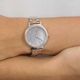 Michael Kors Cinthia Mother of Pearl Grey Dial Two Tone Steel Strap Watch for Women - MK3642 Authentic Buy Shop Now