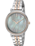 Michael Kors Cinthia Mother of Pearl Grey Dial Two Tone Steel Strap Watch for Women - MK3642 Authentic Buy Shop Now