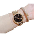 Michael Kors Mini Darci Quartz Black Dial Gold Steel Strap Watch For Women - MK3738 Authentic Buy Shop Now